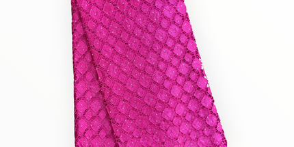 Top Quality Cord Lace Fabric in Fuscia Pink - 5 Yards