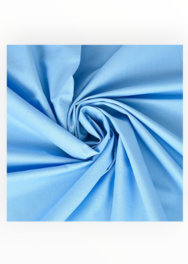 100% Premium Plain Cotton, Sky Blue