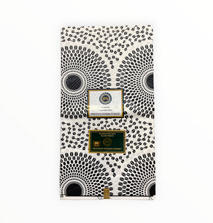 African Prints - Black / White Weave  - Mitex Holland