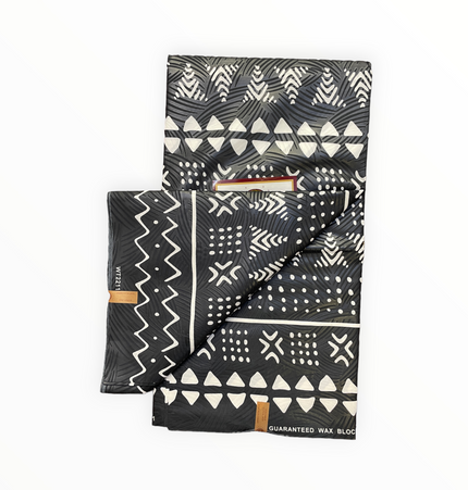 African Prints - Black / White Weave  - Mitex Holland