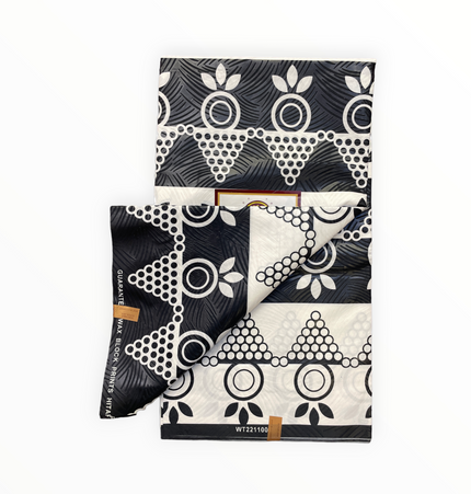 African Prints - Black / White Weave  - Mitex Holland
