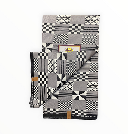 African Prints - Black / White Weave  - Mitex Holland