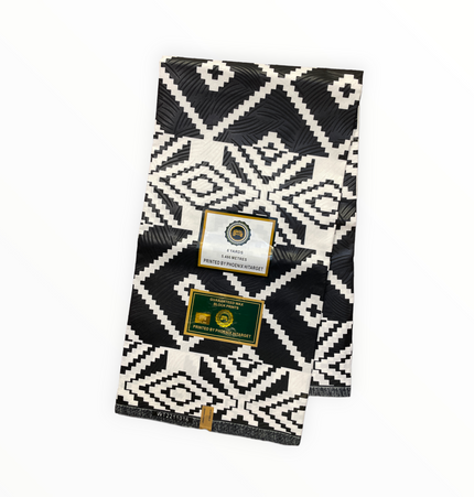 African Prints - Black / White Weave  - Mitex Holland