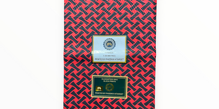 African Prints - Black / red weave  - Mitex Holland