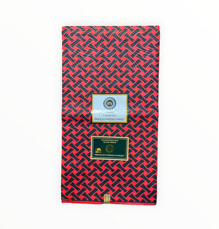 African Prints - Black / red weave  - Mitex Holland