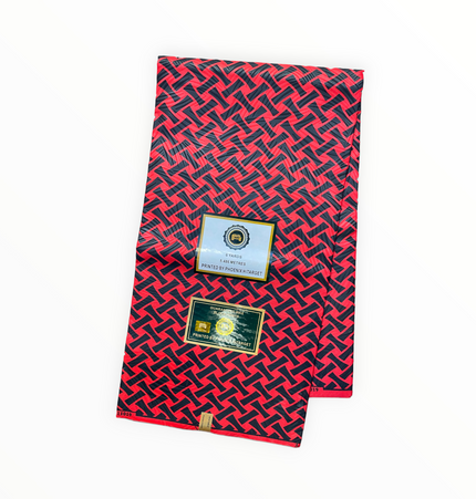 African Prints - Black / red weave  - Mitex Holland