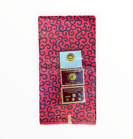 African Prints - Black / red weave  - Mitex Holland