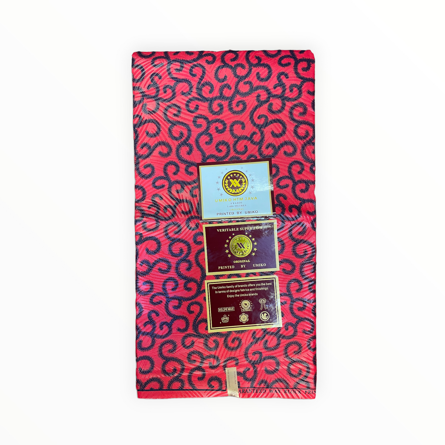 African Prints - Black / red weave  - Mitex Holland