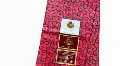 African Prints - Black / red weave  - Mitex Holland