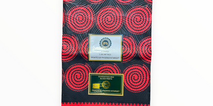 African Prints - Black / red weave  - Mitex Holland