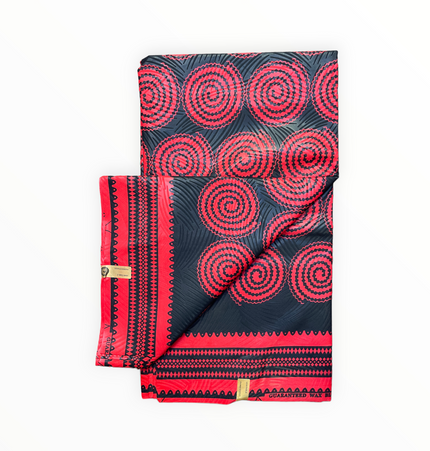 African Prints - Black / red weave  - Mitex Holland