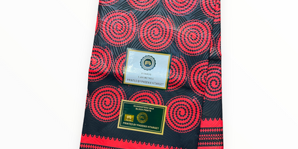 African Prints - Black / red weave  - Mitex Holland