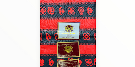 African Prints - Black / red weave  - Mitex Holland
