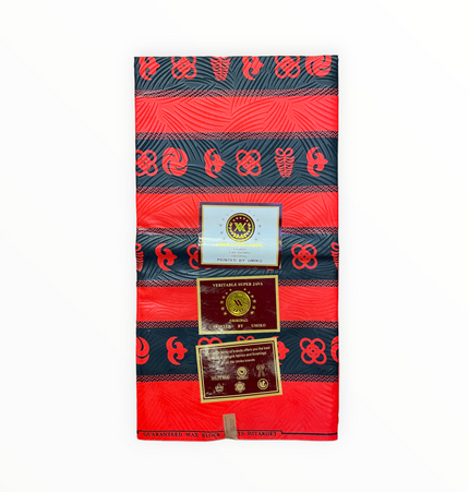 African Prints - Black / red weave  - Mitex Holland