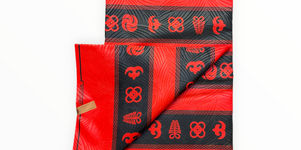 African Prints - Black / red weave  - Mitex Holland