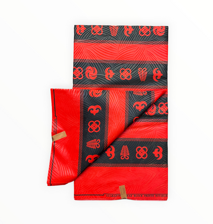 African Prints - Black / red weave  - Mitex Holland